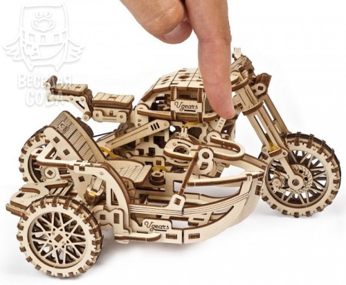 Сборная модель Ugears Мотоцикл Scrambler UGR-10 с коляской