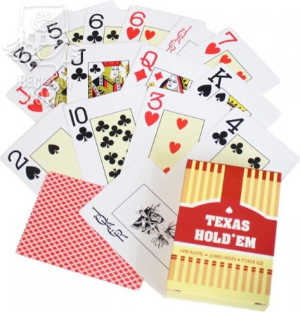 игральные карты Texas Holdem, красная рубашка