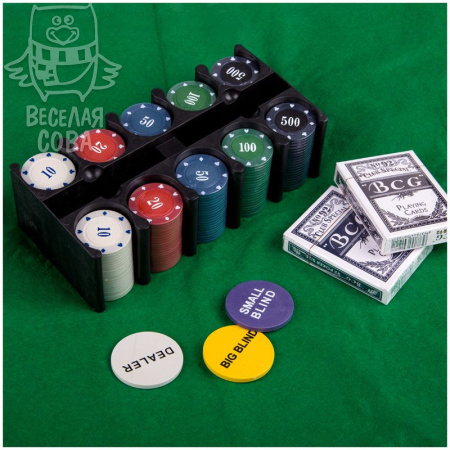 Texas Holdem (покерный набор на 200 фишек с номиналом)