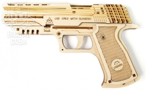 Сборная модель Ugears Пистолет Вольф-01 (Wolf-01)