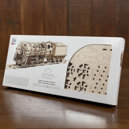 Сборная модель Ugears Локомотив с тендером