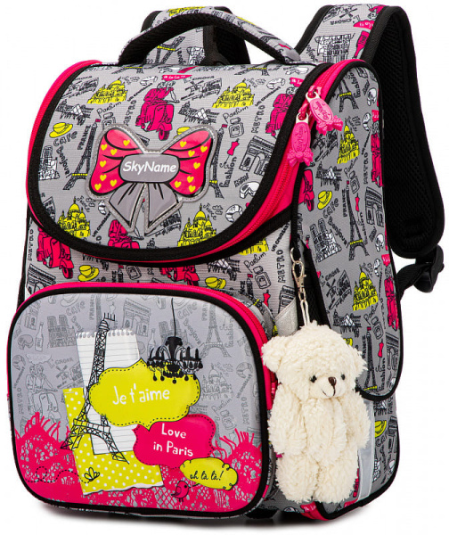 ранец SkyName 2078 с брелоком мишкой