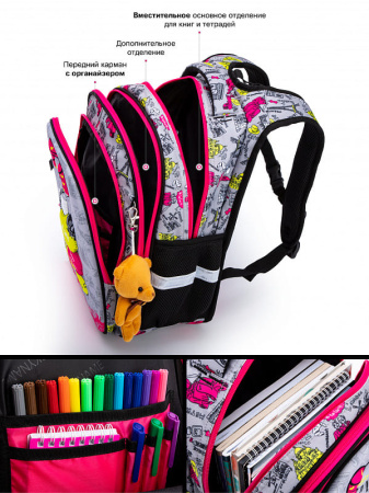 рюкзак SkyName R1-022 с брелоком мишкой