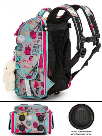 ранец SkyName 2072 с пеналом и мешком и брелоком мишкой