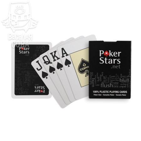 игральные карты Poker Stars, черная рубашка
