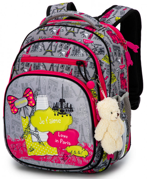 ранец SkyName 7016 с брелоком мишкой