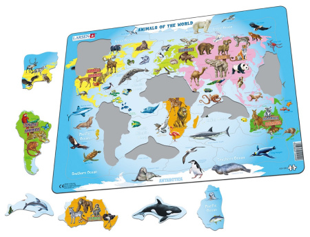 Карта мира с животными