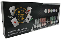 Фабрика Покера: Набор из 500 фишек для покера с номиналом в черном кейсе