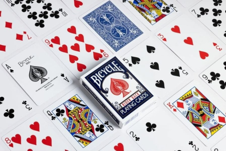 Игральные карты Bicycle 54 (Rider back core) (Original USA), синяя рубашка