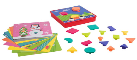 Мозаика для малышей Геометрия, 12 картинок, 22 фишки