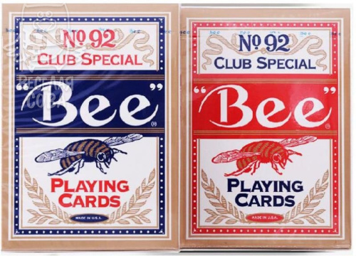 Игральные карты Bee 54 (картон 300G), красная рубашка