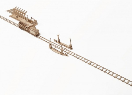 Сборная модель Ugears Переезд с рельсами