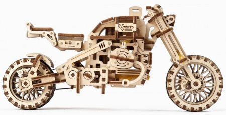Сборная модель Ugears Мотоцикл Scrambler UGR-10 с коляской
