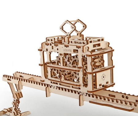 Сборная модель Ugears Трамвай с рельсами