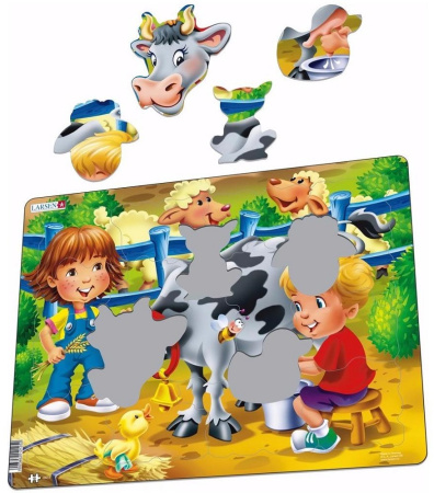 Дети на ферме: Корова