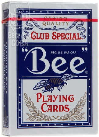 Игральные карты Bee 54 (картон 300G), красная рубашка