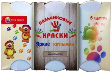 Пальчиковые краски Яркие топтыжки Малыши 1+