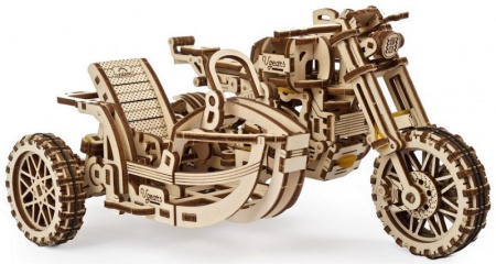 Сборная модель Ugears Мотоцикл Scrambler UGR-10 с коляской