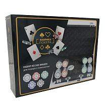 Фабрика Покера: Набор из 200 фишек для покера с номиналом в кейсе