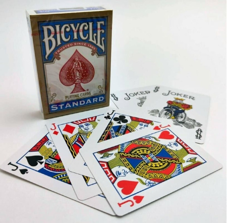 Игральные карты Bicycle 54 (Standard) (Original USA), синяя рубашка
