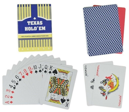 игральные карты Texas Holdem, синяя рубашка