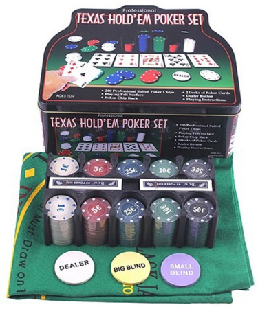 Texas Holdem (покерный набор на 200 фишек с номиналом)