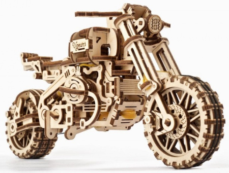 Сборная модель Ugears Мотоцикл Scrambler UGR-10 с коляской
