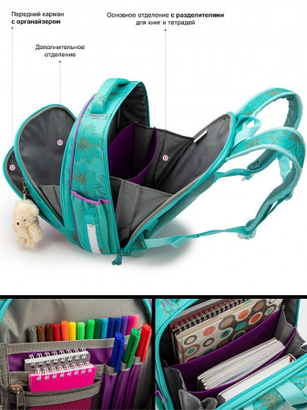 ранец SkyName 5022 с брелоком мишкой