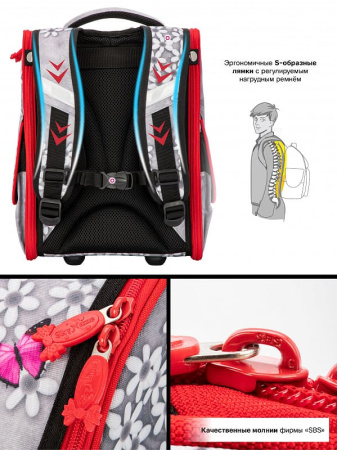 ранец SkyName 2076 с пеналом и мешком и брелоком мишкой