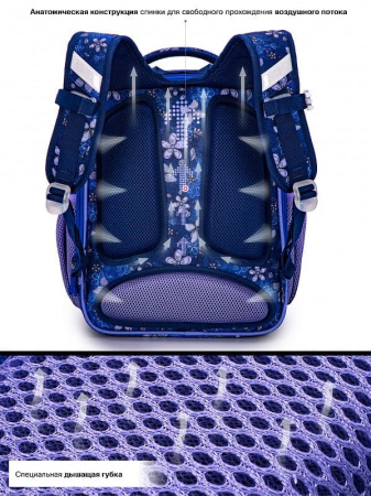 ранец SkyName R4-414 с пеналом и мешком и с брелоком мишкой