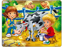 Дети на ферме: Корова