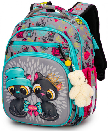 ранец SkyName 7012 с брелоком мишкой