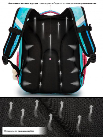 ранец SkyName 5023 с пеналом и мешком и брелоком мишкой