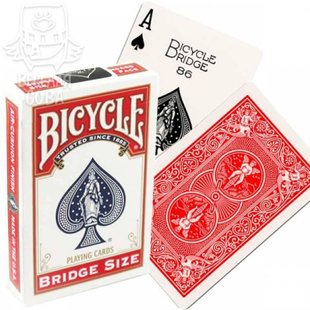 Игральные карты Bicycle 54 (Rider back core) (Original USA), красная рубашка