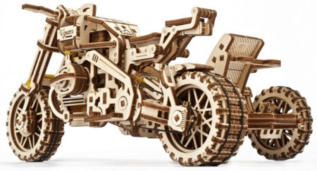 Сборная модель Ugears Мотоцикл Scrambler UGR-10 с коляской